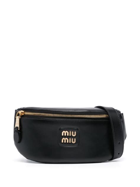 marsupio miu miu|Miu Miu Marsupio con logo goffrato .